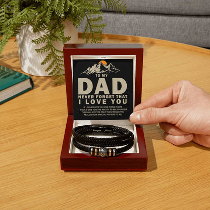 To My Dad - Never forget that I love you - Love You Forever Bracelet - Personalize Memories