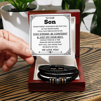 Parents to Son – Graduation, Birthday, Christmas Gift – Love You Forever Bracelet - Personalize Memories