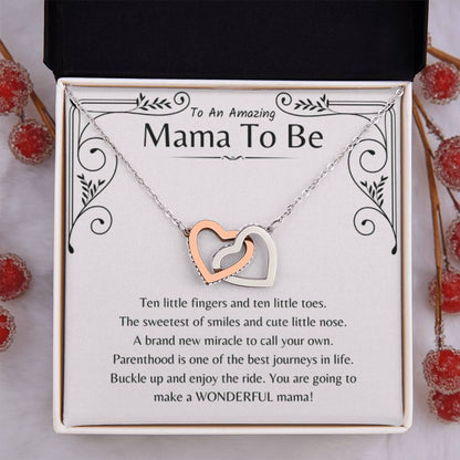 To An Amazing Mama To Be - Ten little fingers and ten little toes - Interlocking Hearts Necklace - Unique Gift for New Mom - Personalize Memories