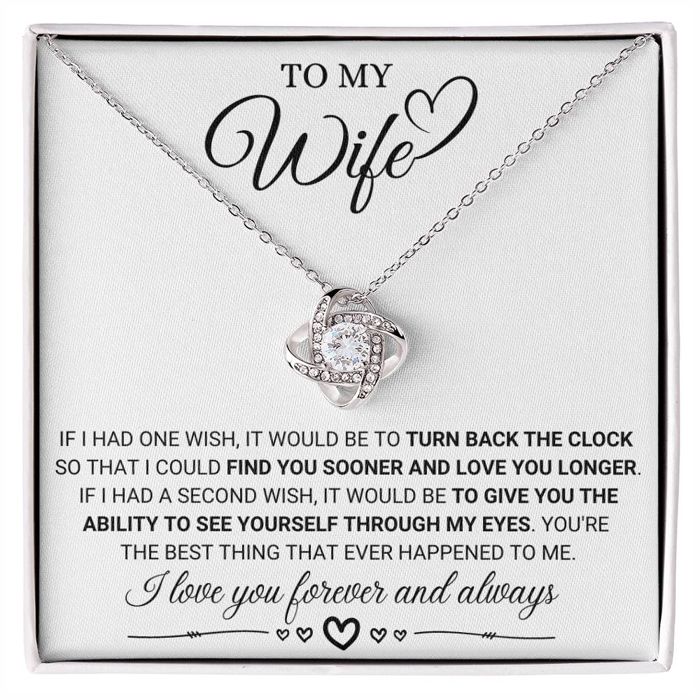 Gift for Wife from Husband - I Love You forever & Always - Love Knot Necklace - Personalize Memories