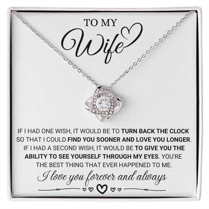 Gift for Wife from Husband - I Love You forever & Always - Love Knot Necklace - Personalize Memories