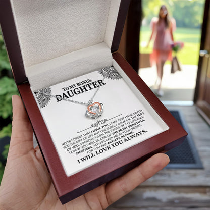 To My Bonus Daughter Necklace – Top Gift for Daughter Birthday Graduation – Crown Pendant Necklace - Personalize Memories