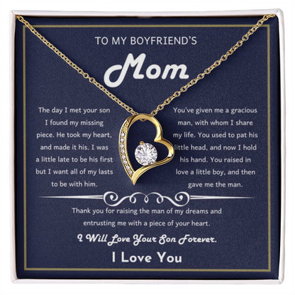 To My Boyfriend's Mom - The day I met your son I found my missing piece - Forever Love Necklace - Unique Bf Mom Present - Personalize Memories