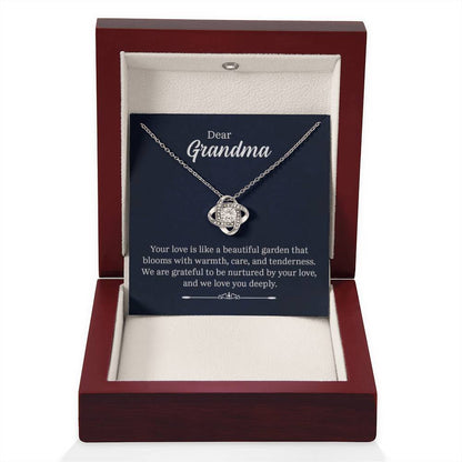 Dear Grandma - Your love is like a beautiful garden - Grandma Gift Grandma - Love Knot Necklace - Personalize Memories