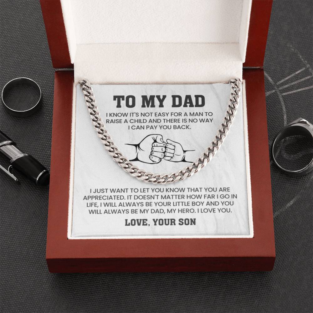 To My Dad Gift from Son - Cuban Link Chain - Personalize Memories