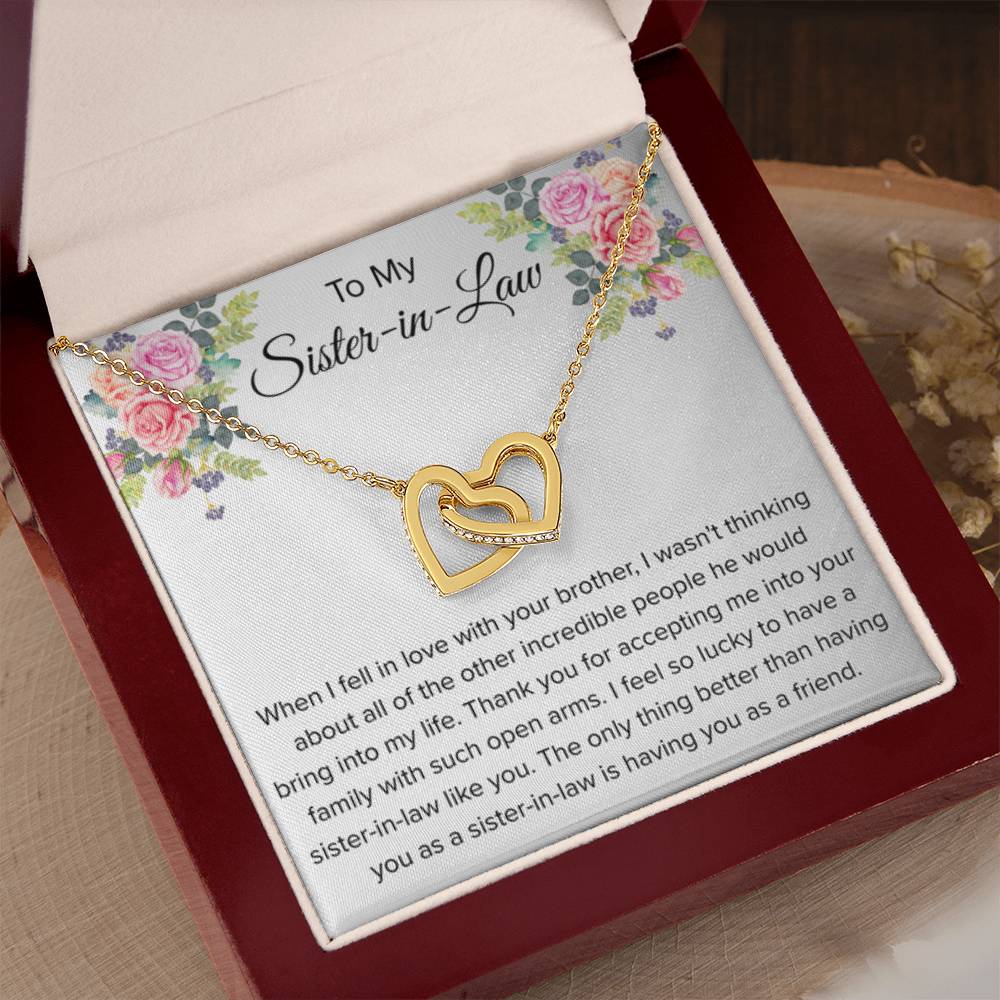 To My Sister In Law Necklace - Gift for Bonus Sister - Interlocking Hearts Necklace - Personalize Memories