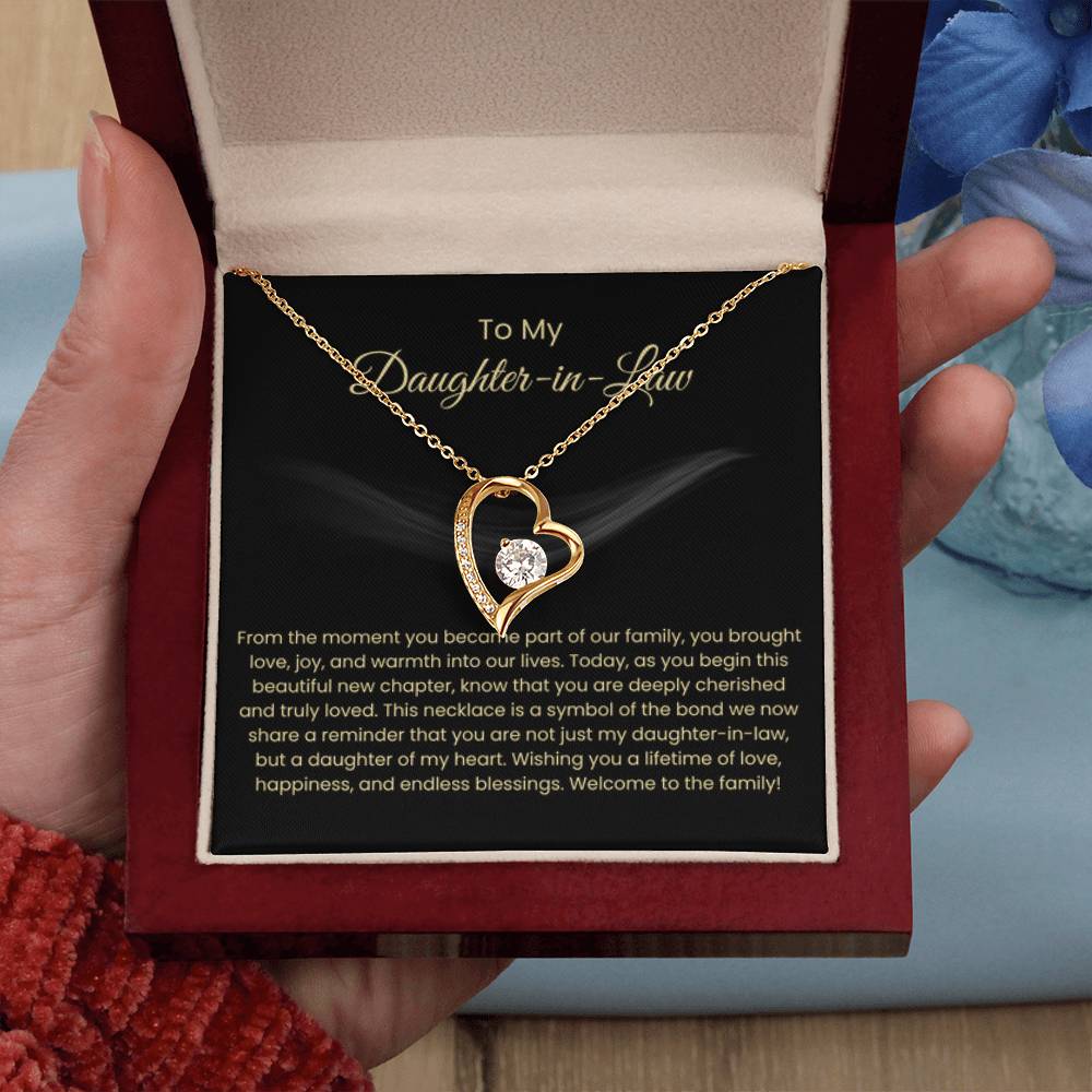 To My Daughter In Law - Forever Love Necklace - Gift for Daughter in Law - Personalize Memories