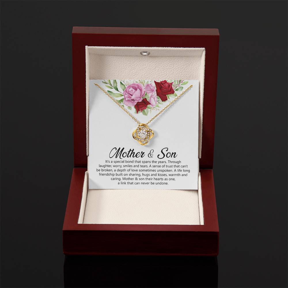 Mother & Son Gift - It's a Special Bond That Spans The Years - Love Knot Necklace - Personalize Memories