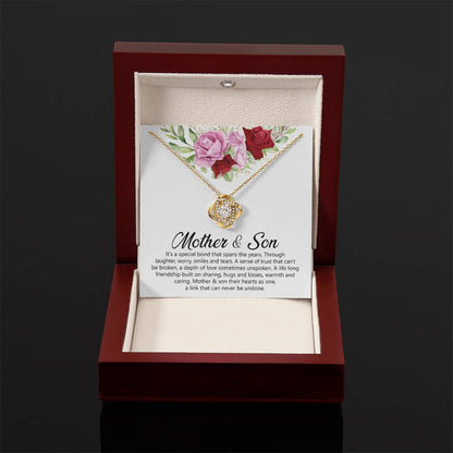 Mother & Son Gift - It's a Special Bond That Spans The Years - Love Knot Necklace - Personalize Memories