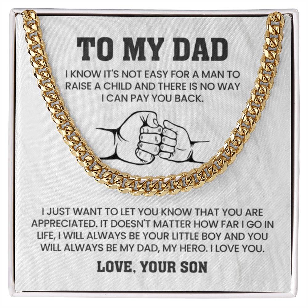 To My Dad Gift from Son - Cuban Link Chain - Personalize Memories