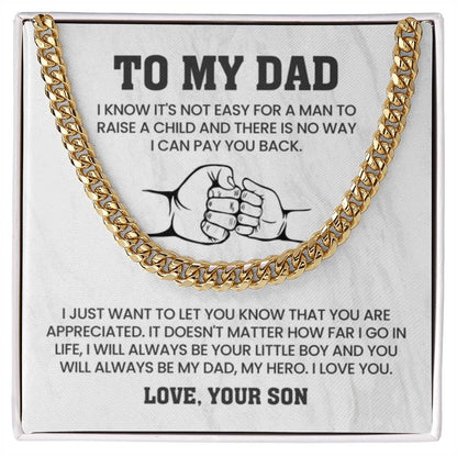 To My Dad Gift from Son - Cuban Link Chain - Personalize Memories
