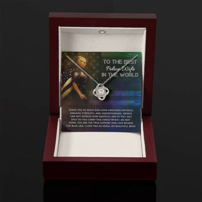 To The Best Police Wife Gift from Husband - Love Knot Necklace Regular price - Personalize Memories