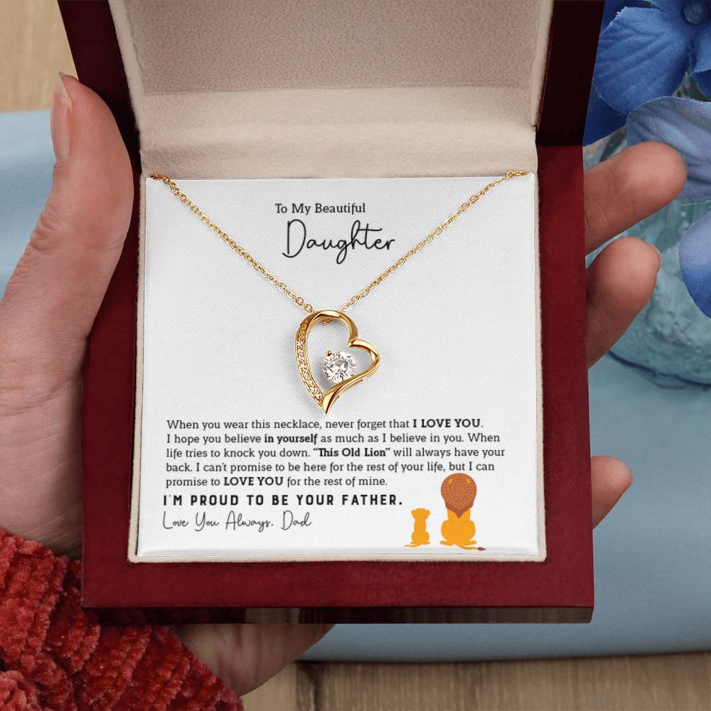 To My Daughter Necklace - Emotional Father to Daughter Jewelry for Birthday, Christmas & Life Happiness - Forever Love Necklace - Personalize Memories