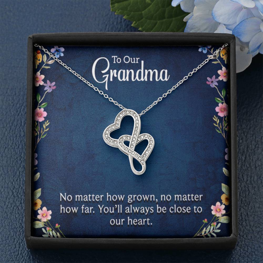 To Our Grandma - You will always be close to our heart - Gift for Grandmother Grandma - Heart-to-heart Pendant Necklace - Personalize Memories
