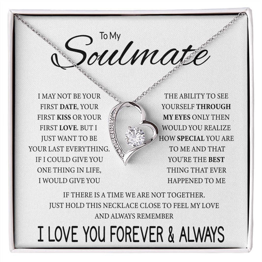 To My Soulmate - Feel My Love - Forever Love Necklace - Gift for Soulmate - Personalize Memories