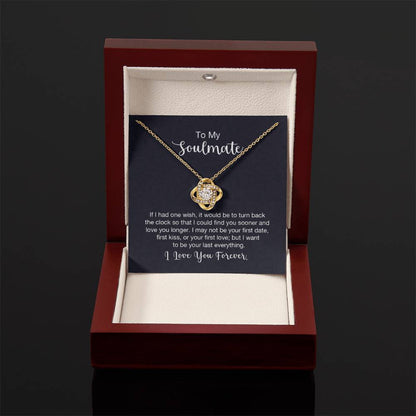 To My Soulmate Necklace - Soulmate Gift for Her for Valentine’s Day & Every Day Love - Love Knot Necklace - Personalize Memories