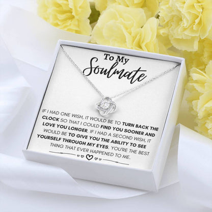 To My Soulmate Necklace - Soulmate Jewelry for Valentine’s Day & Gifts for Her - Love Knot Necklace - Personalize Memories