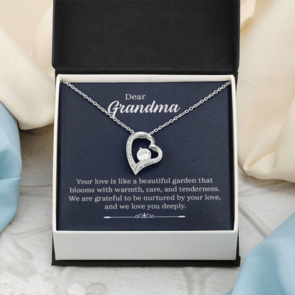 Dear Grandma - Your love is like a beautiful garden - Grandma Gift Grandma - Forever Love Necklace - Personalize Memories