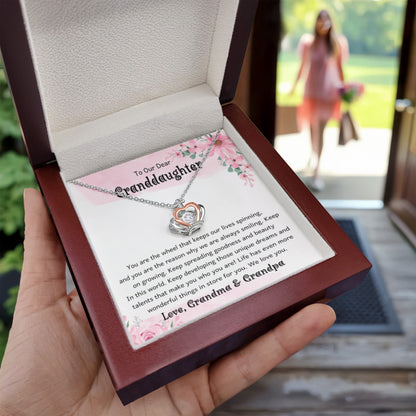To Our Dear Granddaughter – Birthday & Graduation Gift Jewelry from Grandma & Grandpa – Crown Pendant Necklace - Personalize Memories