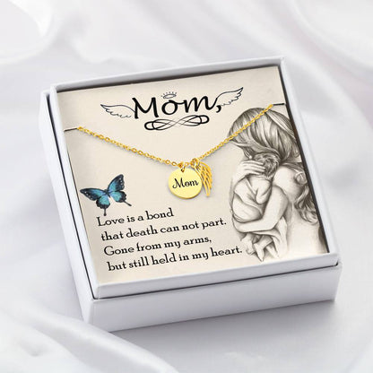 Angel Wing Mom Necklace Gift from Heaven - Mother Memorial Gift