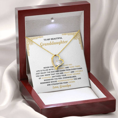 To My Granddaughter Necklace – Grandma Gift for Granddaughter Christmas Graduation – Forever Love Necklace - Personalize Memories