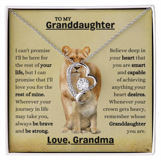 To My Granddaughter Necklace – Christmas Birthday Gift for Granddaughter from Grandma – Forever Love Necklace