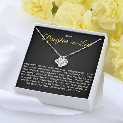 To My Daughter In Law - Gift for Daughter in Law - Love Knot Necklace - Personalize Memories