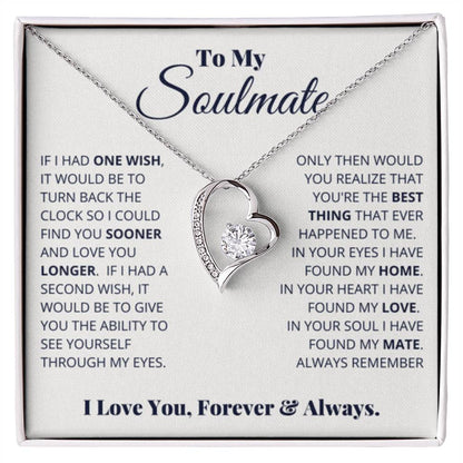 To My Soulmate Necklace - Best Gift for Soulmate for Valentine’s Day & Beyond - Forever Love Necklace - Personalize Memories