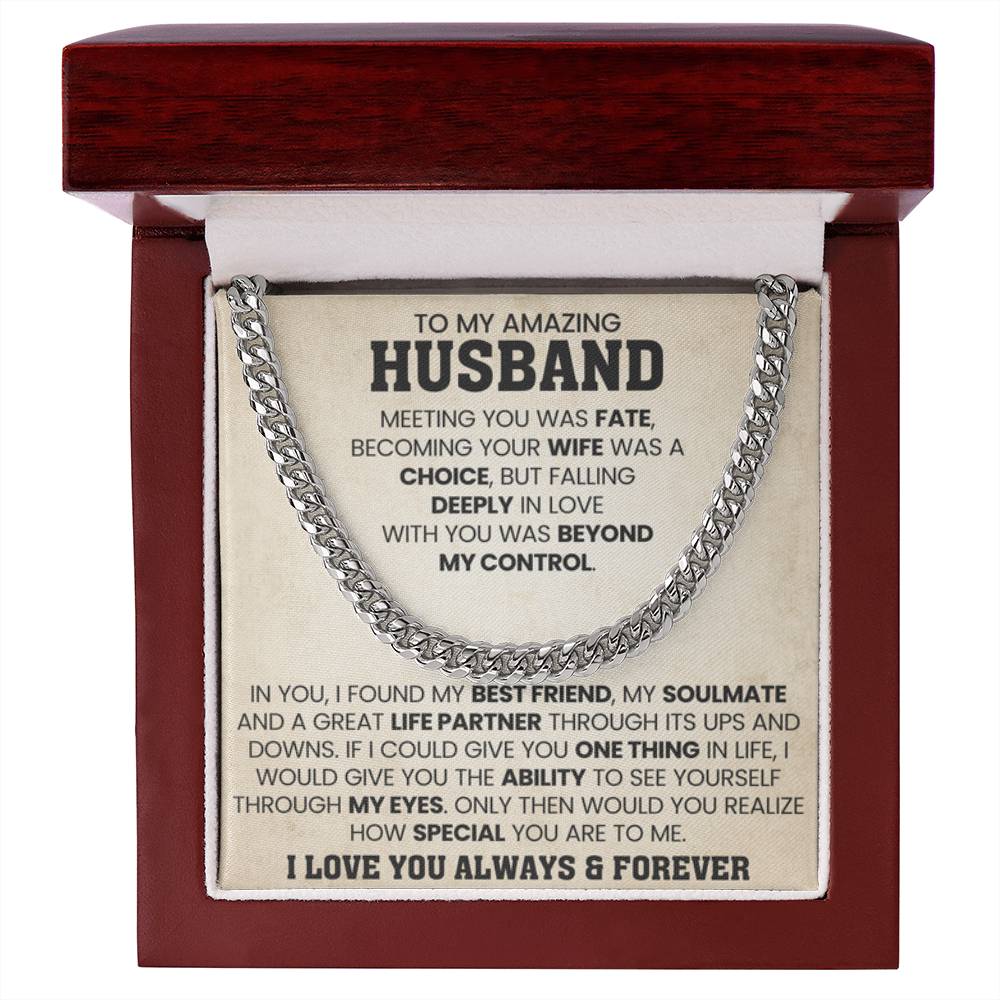 Gift for Husband from Wife - You're so special for me - Cuban Link Chain - Personalize Memories
