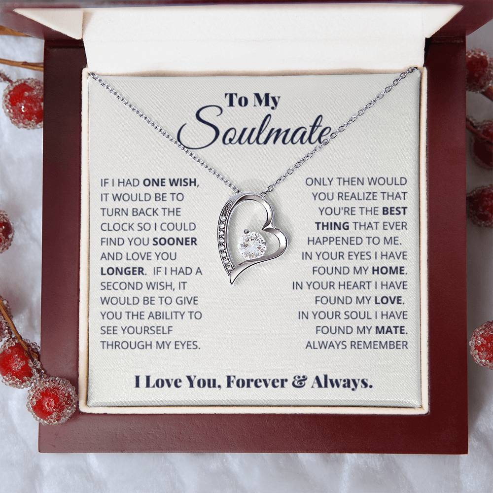 To My Soulmate Necklace - Best Gift for Soulmate for Valentine’s Day & Beyond - Forever Love Necklace - Personalize Memories