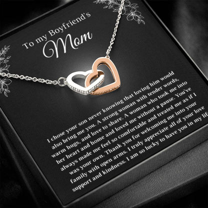 Gift for Bf's Mom - Interlocking Hearts Necklace - Personalize Memories