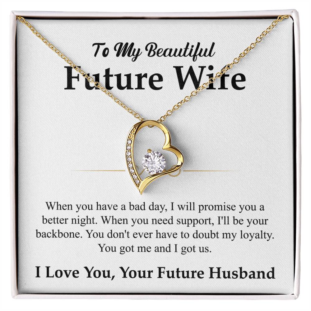 To My Beautiful Future Wife Gift from Husband - Forever Love Necklace - Personalize Memories