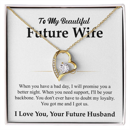 To My Beautiful Future Wife Gift from Husband - Forever Love Necklace - Personalize Memories