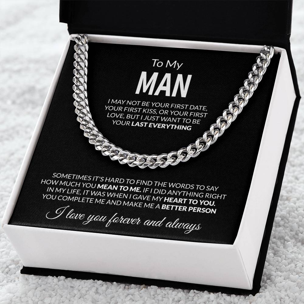 To My Man - I Love You Forever & Always - Cuban Link Chain - Personalize Memories