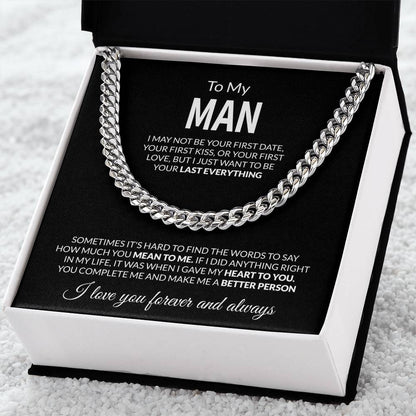 To My Man - I Love You Forever & Always - Cuban Link Chain - Personalize Memories