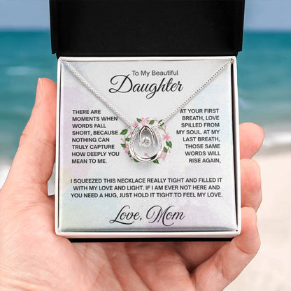 To My Daughter Necklace – Graduation & Christmas Gift from Mom – Lucky In Love Necklace - Personalize Memories