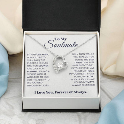 To My Soulmate Necklace - Best Gift for Soulmate for Valentine’s Day & Beyond - Forever Love Necklace - Personalize Memories