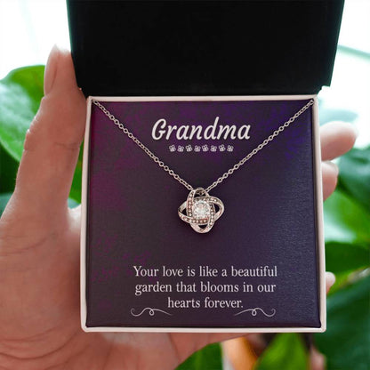 Present for Grandma - Grandma - Love Knot Necklace - Personalize Memories