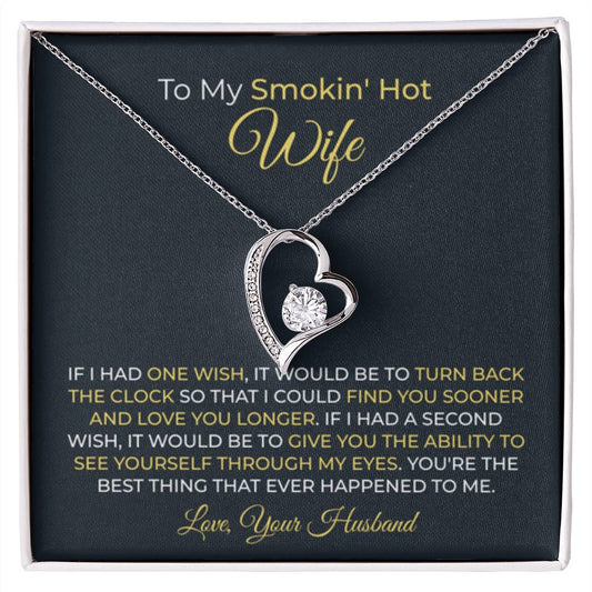 To My Wife Necklace - Romantic Husband to Wife Jewelry for Birthday, Valentine’s Day & Special Celebrations - Forever Love Necklace - Personalize Memories
