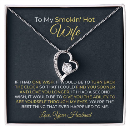 To My Wife Necklace - Romantic Husband to Wife Jewelry for Birthday, Valentine’s Day & Special Celebrations - Forever Love Necklace - Personalize Memories