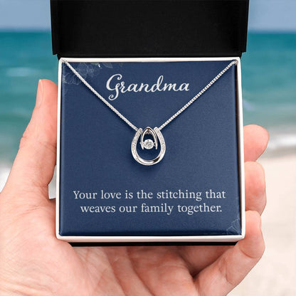 Grandma - Your love is the stitching - Gift for Grandmother Grandma - Lucky In Love PARTNER - Personalize Memories