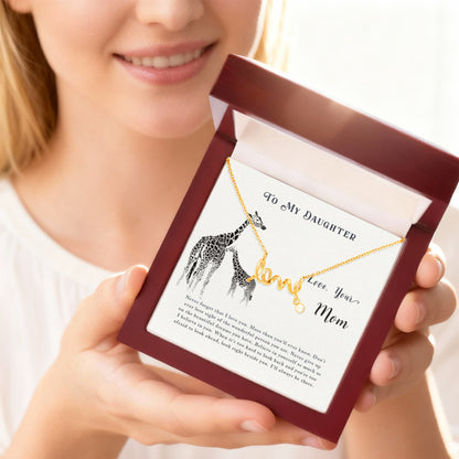 To My Daughter Necklace – Jewelry Gift for Daughter from Mother – Scripted Love Necklace - Personalize Memories