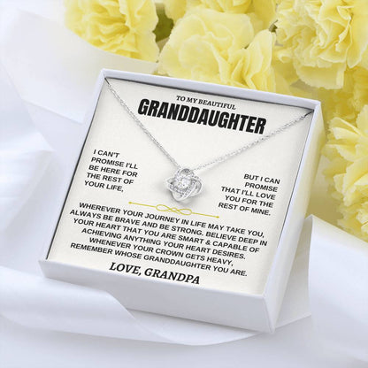 To My Beautiful Granddaughter - I'll Love You For The Rest Of Mine - Love Knot Necklace - Gift for Granddaughter from Grandpa - Personalize Memories