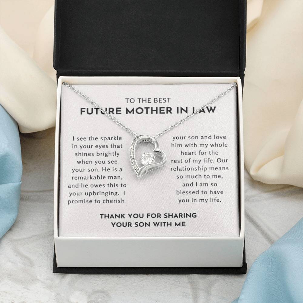 To The Best Future Mother In Law - Thank You For Sharing Your Son With Me - Forever Love Necklace - Personalize Memories