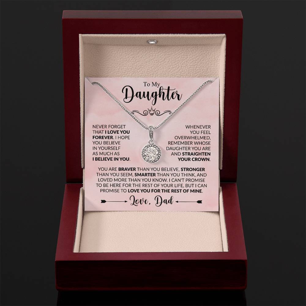 To My Daughter - Never Forget That I Love You - Eternal Hope Necklace Gift from Dad - Personalize Memories