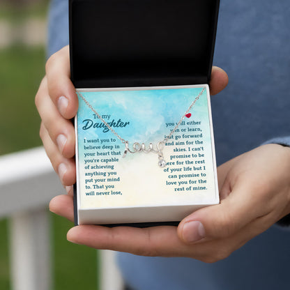 To My Daughter Necklace – Birthday & Graduation Gift Jewelry – Scripted Love Necklace - Personalize Memories