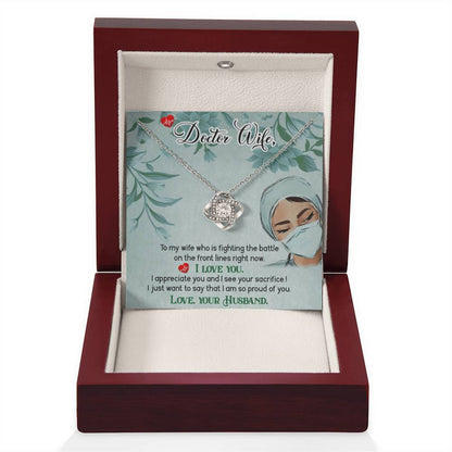 To My Doctor Wife Gift From Husband - Love Knot Necklace - Personalize Memories