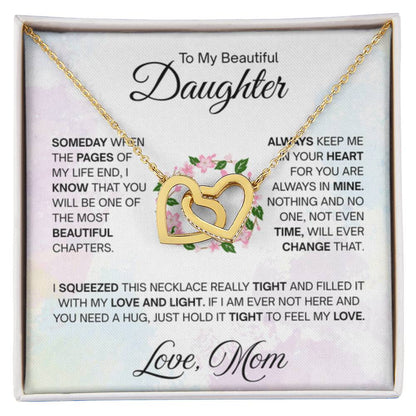To My Daughter Necklace – Gift for Daughter’s Birthday and Graduation – Interlocking Hearts Necklace - Personalize Memories