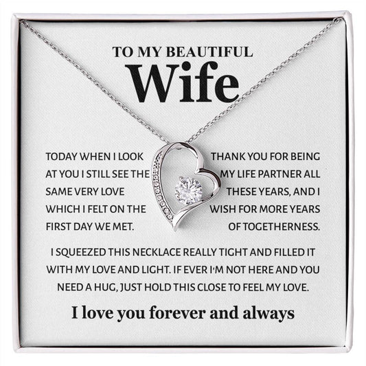 To My Beautiful Wife - Feel My Love - Forever Love Necklace Gift from Husband - Personalize Memories