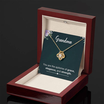 Grandma Necklace from Grandkids Grandma - Love Knot Necklace - Personalize Memories